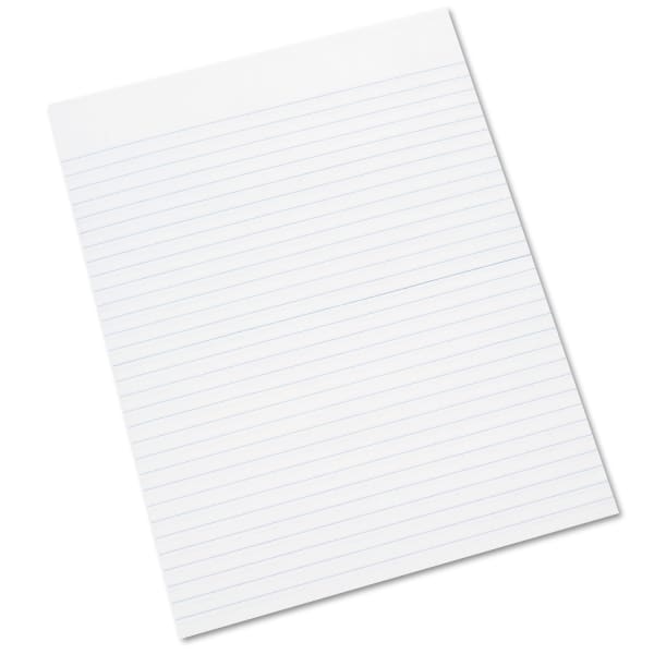 SKILCRAFT 30% Recycled Glued Writing Pads, 8 1/2in x 11in, White, Legal Ruled Both Sides, Pack Of 12 (AbilityOne 7530-01-124-5660)