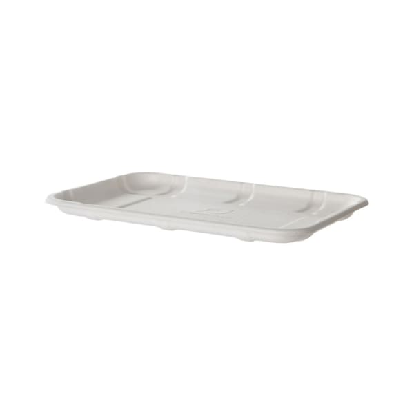 Eco-Products Vanguard Meat And Produce Trays, 9/16inH x 8-1/2inW x 6inD, White, Pack Of 400 Trays