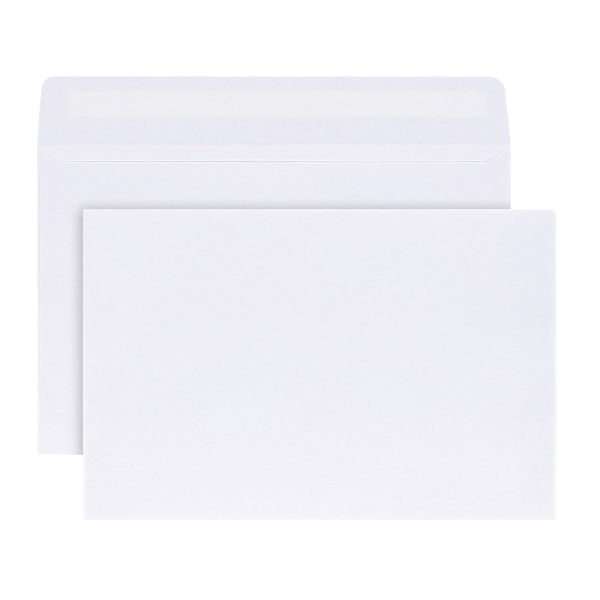 Office Depot Brand Greeting Card Envelopes, A9, 5-3/4in x 8-3/4in, Gummed Seal, White, Box Of 100