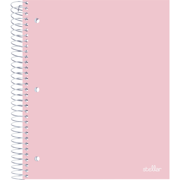 Office Depot Brand Stellar Poly Notebook, 8-1/2in x 11in, 5 Subject, College Ruled, 200 Sheets, Blush