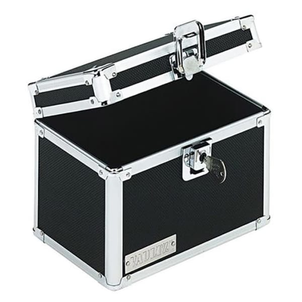 Vaultz Locking Index Card Box, 4in x 6in, Black