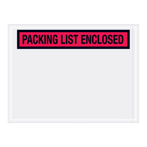 Tape Logic "Packing List Enclosed" Envelopes, Panel Face, 4 1/2in x 6in, Red, Pack Of 1,000