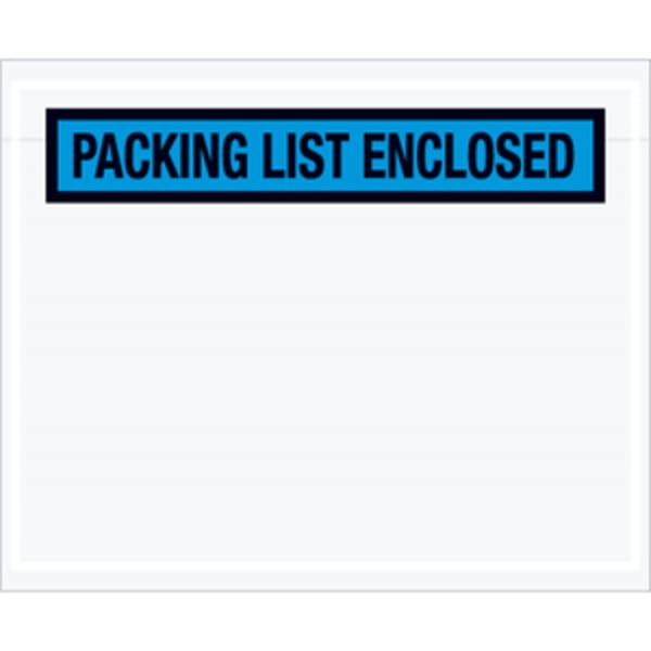 Partners Brand "Packing List Enclosed" Envelopes, Panel Face, 4 1/2in x 5 1/2in, Blue, Pack Of 1,000