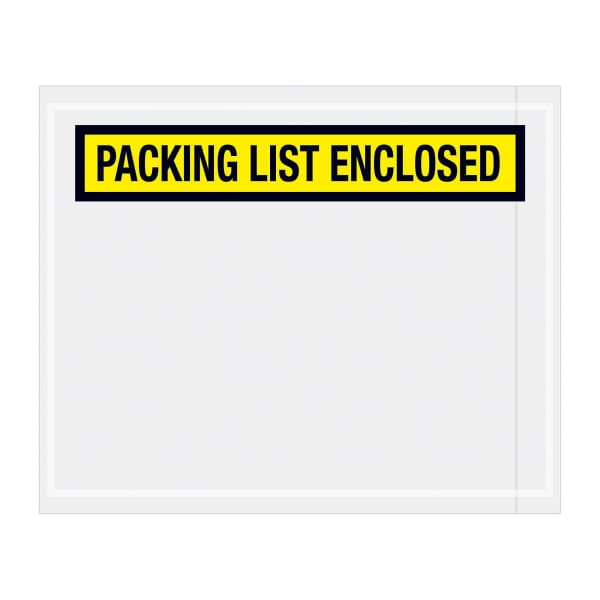 Partners Brand "Packing List Enclosed" Envelopes, Panel Face, 4 1/2in x 5 1/2in, Yellow, Pack Of 1,000