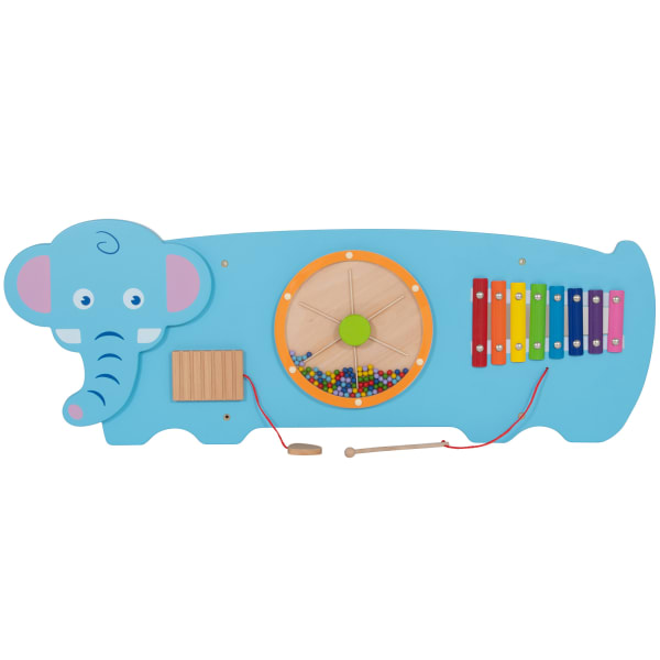 Learning Advantage Activity Wall Panel, Toddler Activity Center, 36inL x 12.75inH x 1.63inD, Elephant