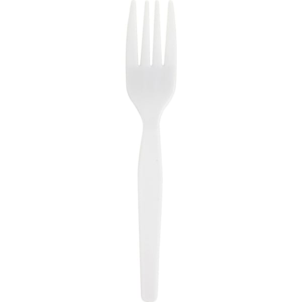 Genuine Joe Heavyweight Disposable Forks - 1 Piece(s) - Fork - 1 x Fork - Disposable - White - 1000 / Carton