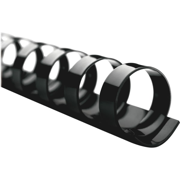 GBC CombBind 19-Ring Binding Spines, 1in Capacity (200 Sheets), Black, Box Of 100