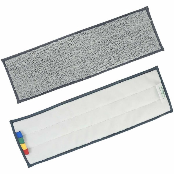 Unger Excella Cleaning Pads - 1Each - Rectangle - Floor, Mopping - Hook & Loop Fastener, Durable - MicroFiber, Polyester - Green, Black