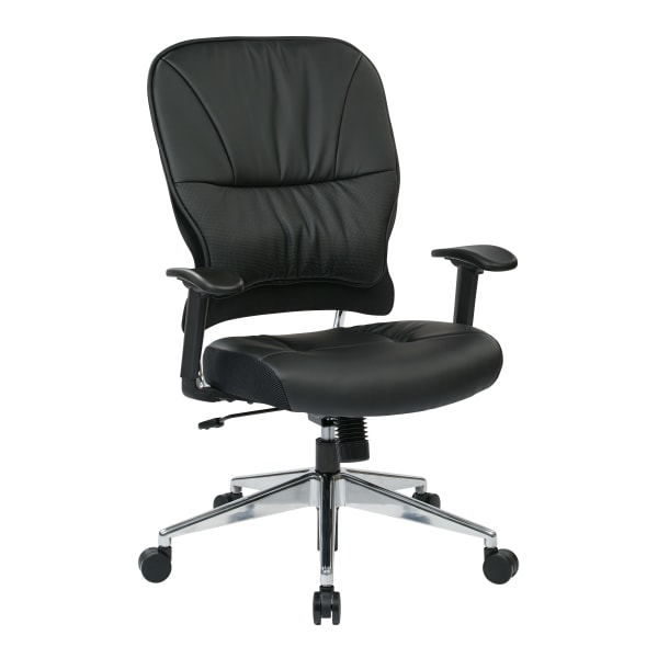 Office Star Space Seating 32 Series Ergonomic Eco Leather Mid-Back Managers Chair, Black