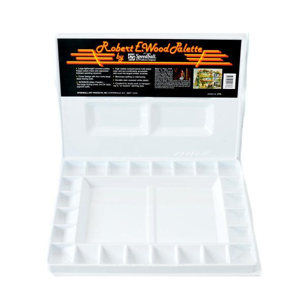 Speedball Robert E. Wood Watercolor Palette, Reusable, 16 1/2in x 11in x 1in, White
