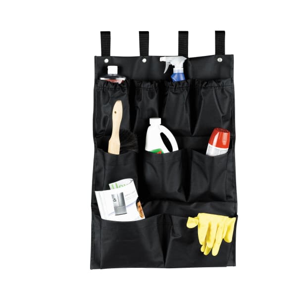 Hospitality 1 Source 9-Pocket Caddy Bag, 32inH x 19inW x 5inD, Black