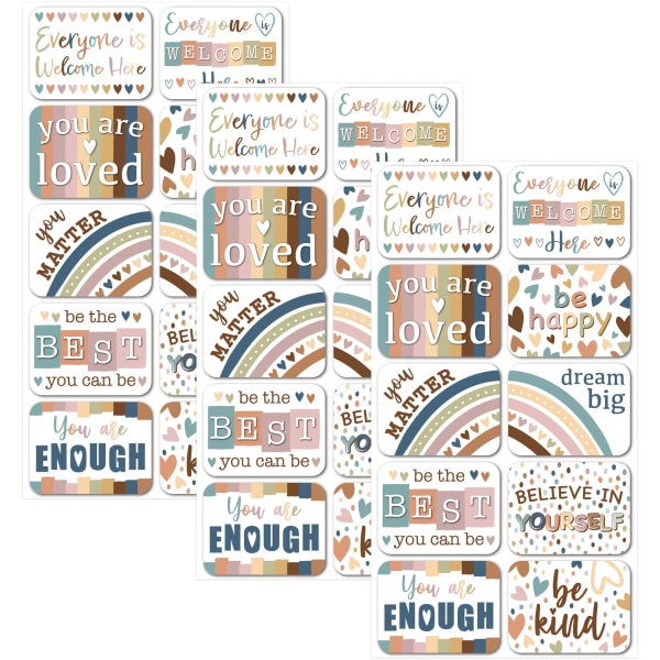 Ashley Productions Non-Magnetic Mini Whiteboard Erasers, Everyone is Welcome, 10 Per Pack, Set Of 3 Packs