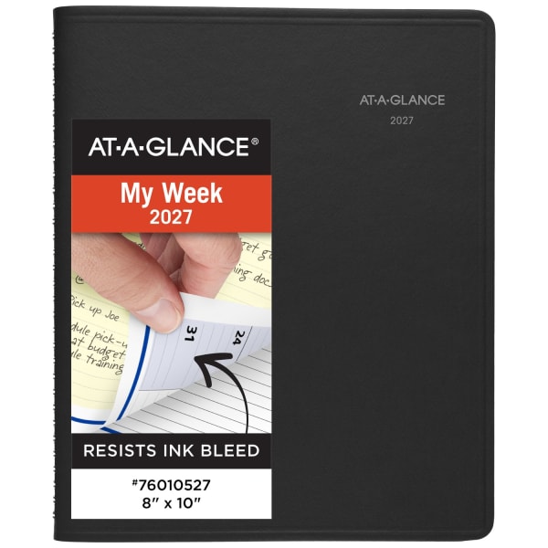 AT-A-GLANCE QuickNotes 2027 Weekly Monthly Appointment Book Planner, Black, Large, 8in x 10in