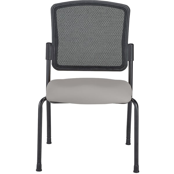 WorkPro Spectrum Series Mesh/Vinyl Stacking Guest Chair with Antimicrobial Protection, Armless, Gray, Set Of 2 Chairs, BIFMA Compliant