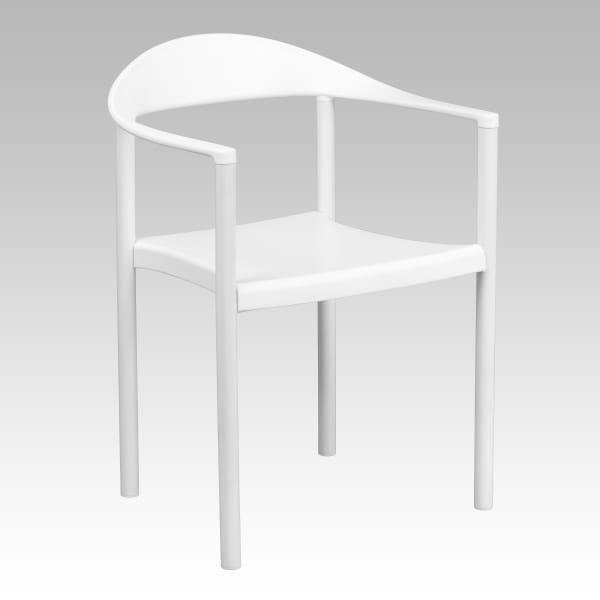 Flash Furniture HERCULES Series 1000 lb. Capacity Plastic Cafe Stack Chair, White