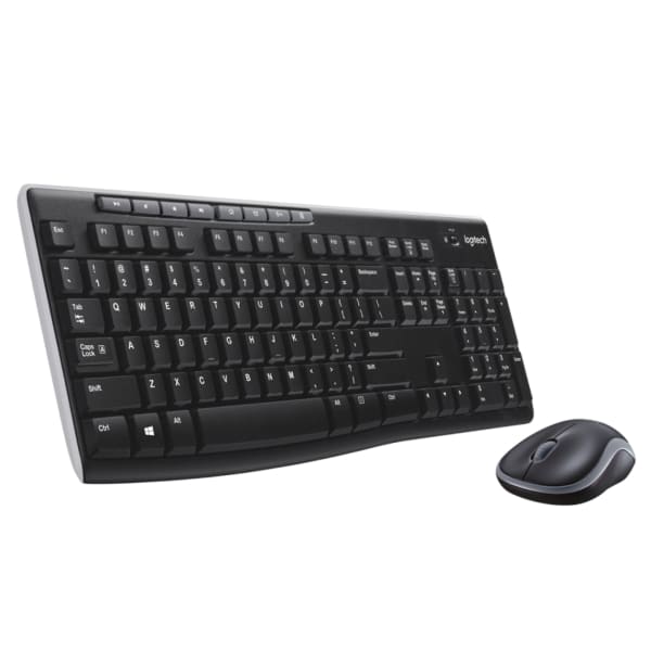 Logitech MK270 Wireless Straight Full-Size Keyboard & Mouse, Black