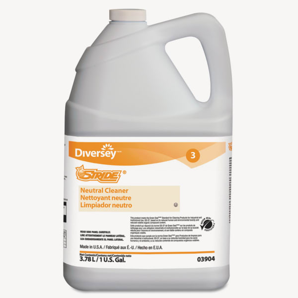 Diversey Stride Neutral Cleaner, Citrus Scent, 128 Oz Bottle, Case Of 4