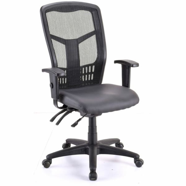Lorell Executive Antimicrobial High-back Chair - Antimicrobial Vinyl Seat Material - Black Frame Color - High Back - 5-star Base - 1 Each