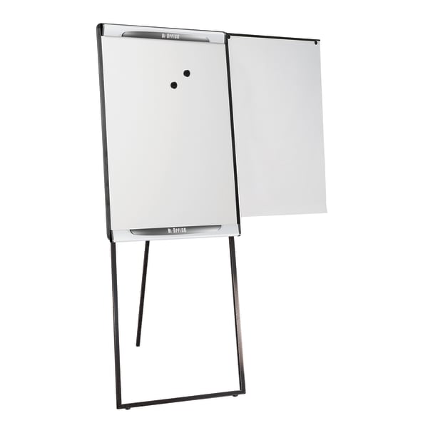 Bi Office Design Series Magnetic Dry-Erase Whiteboard Easel With Footbar, 41 1/10in x 29 1/2in, Metal Frame With Black/Gray Finish