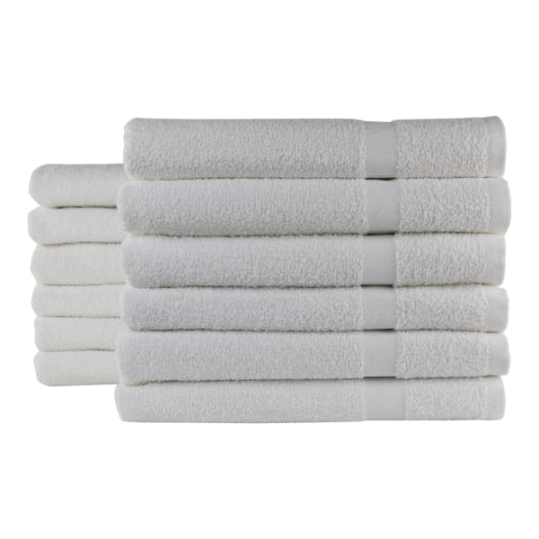 1888 Mills Durability Bath Towels, 25in x 50in, White, Pack Of 60 Towels