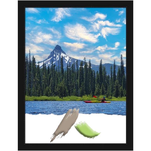 Amanti Art Narrow Picture Frame, Opening Size 18in x 24in, 16inH x 13inW x 3/4inD, Avon Black