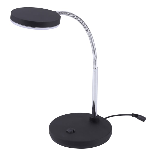 Bostitch Metal Gooseneck LED Desk Lamp, 9-7/16inH, Black