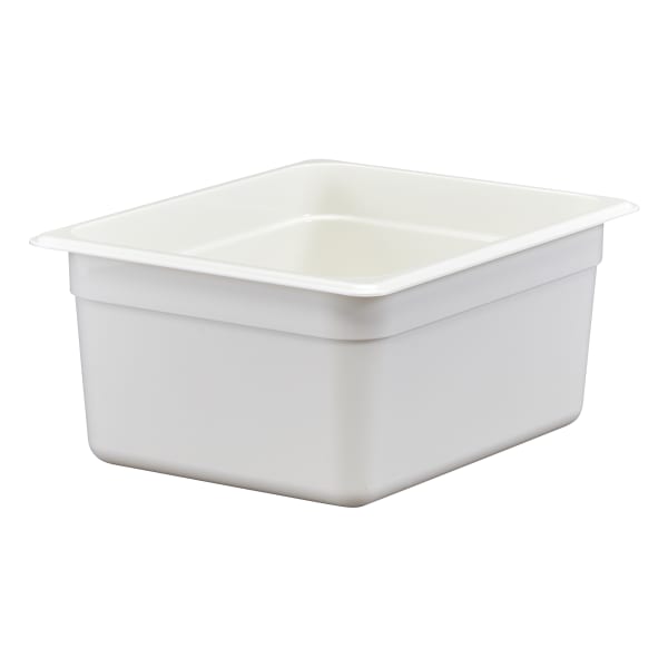 Cambro Camwear GN 1/2 Size 6in Food Pans, 6inH x 10-1/2inW 12-3/4inD, White, Set Of 6 Pans