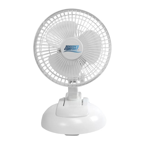 Seasons Comfort 2-Speed Tabletop and Clip-On Portable Fan, 7-1/2inH x 11inW, White