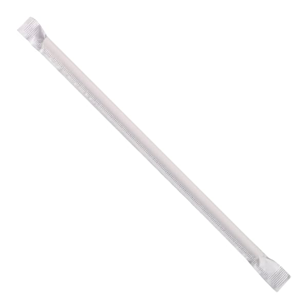 Hoffmaster Paper Straws, Wrapped, 7-3/4in, White, Pack Of 3,200 Straws