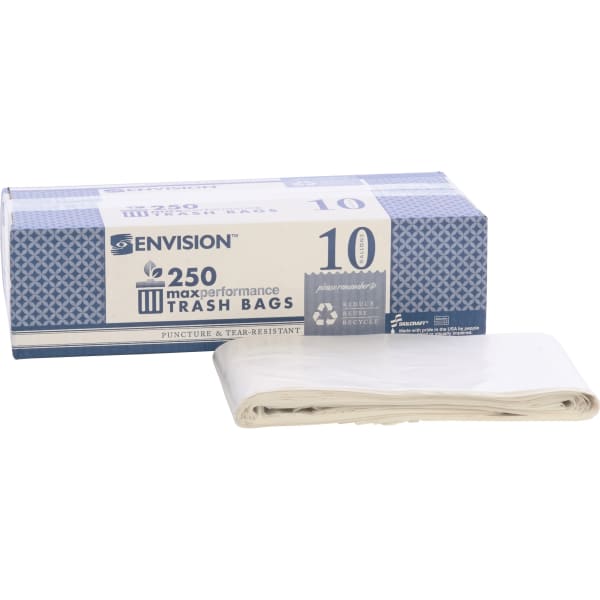 Skilcraft Maximum Performance Can Liners, 24in x 23in, Clear, Box Of 250