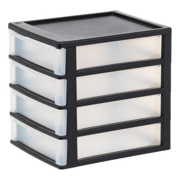 Iris Desktop Drawer Unit, 4 Drawers, Black