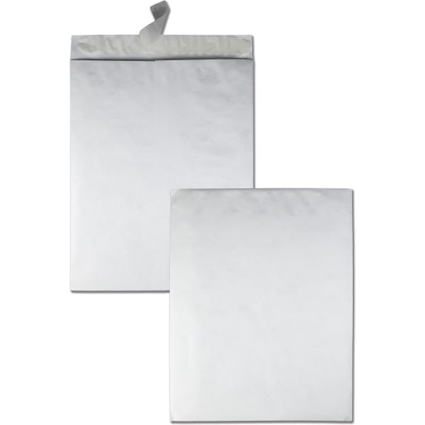 Quality Park Tyvek Envelopes, 18in x 23in, Self-Adhesive, White, Box Of 25
