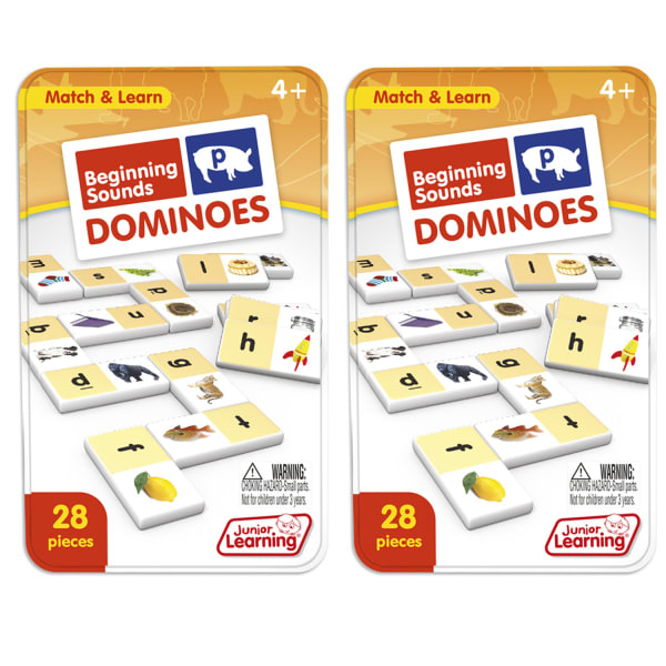 Junior Learning Beginning Sounds Domino Sets, Pack Of 2 Sets