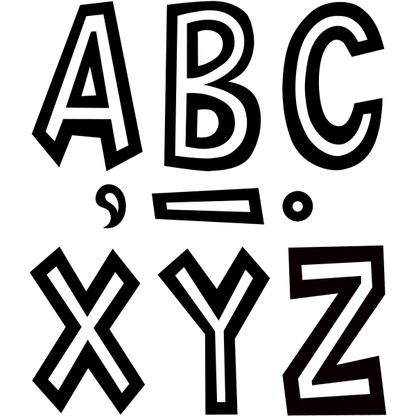 Teacher Created Resources Letters, 7in, Black and White Fun Font, 120 Per Pack, Set Of 2 Packs