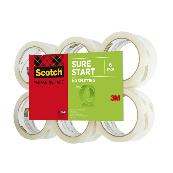 Scotch 3500 High-Performance Packaging Tape Refill Rolls, 3in Core, 1-7/8in x 54-5/8 Yd., Clear, Pack Of 6