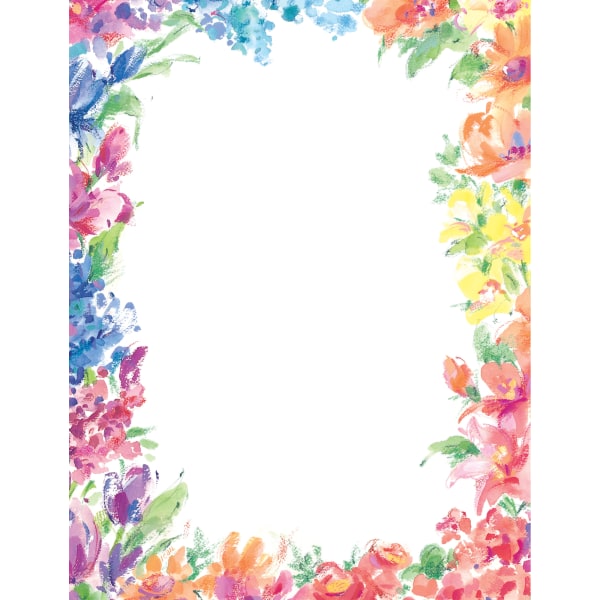 Great Papers! Design Paper, Bright Floral Stationery Letterhead, 8-1/2in x 11in, Multicolor, Pack Of 80 Sheets