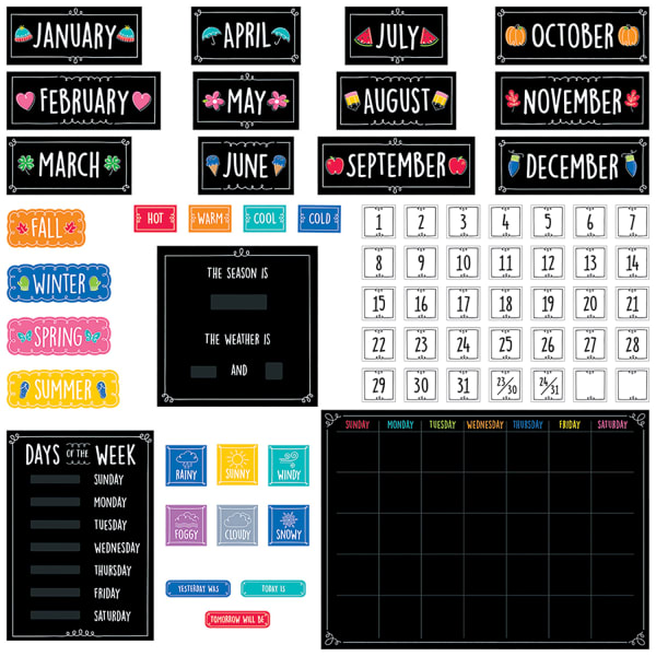Creative Teaching Press Doodle Calendar 67-Piece Bulletin Board Set