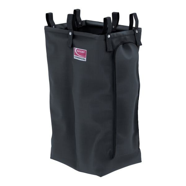 Suncast Commercial Divided Housekeeping Bag, 29-15/16inH x 15-1/4inW x 12-1/16inD, Black