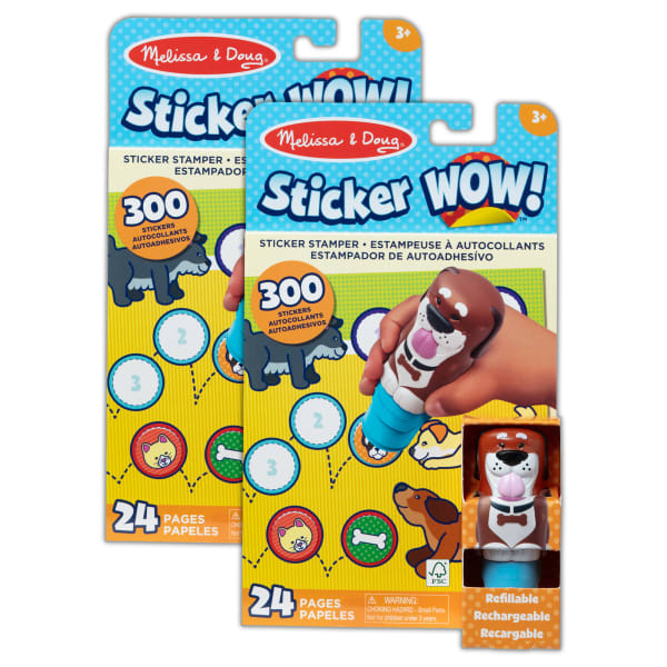 Melissa & Doug Sticker WOW! Activity Pad Sets, Medium, Dog, Bundle Of 2 Sets