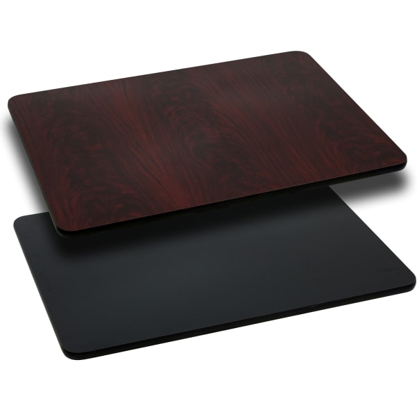 Flash Furniture Reversible Laminate Rectangular Table Top, 30in x 60in, Black/Mahogany