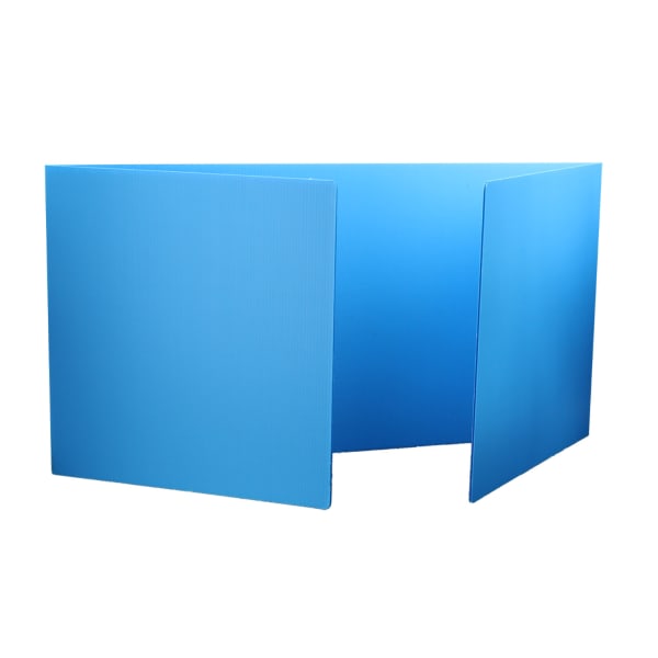 Flipside Products Premium Plastic Study Carrels, 12inH x 46-1/2inW x 11-1/2inD, Blue, Pack Of 12 Carrels
