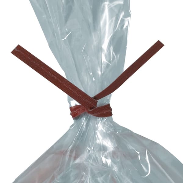 Office Depot Brand Paper Twist Ties For Poly Bags, 3/16in x 4in, Red, Case Of 2,000