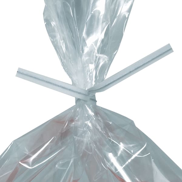 Partners Brand Paper Twist Ties For Poly Bags, 3/16in x 4in, White, Case Of 2,000