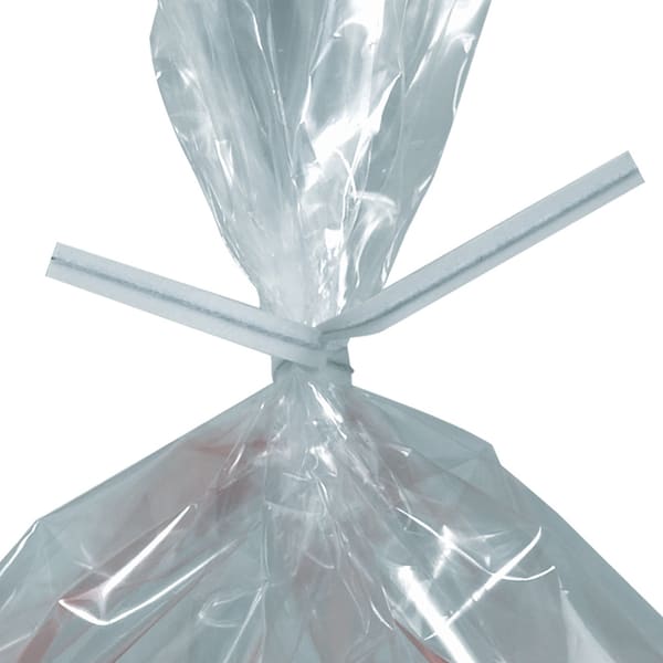 Office Depot Brand Paper Twist Ties For Poly Bags, 3/16in x 7in, White, Case Of 2,000