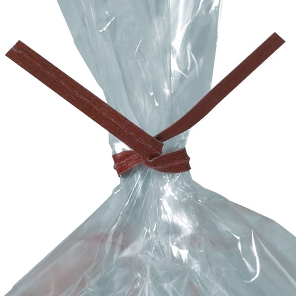 Office Depot Brand Paper Twist Ties For Poly Bags, 3/16in x 8in, Red, Case Of 2,000