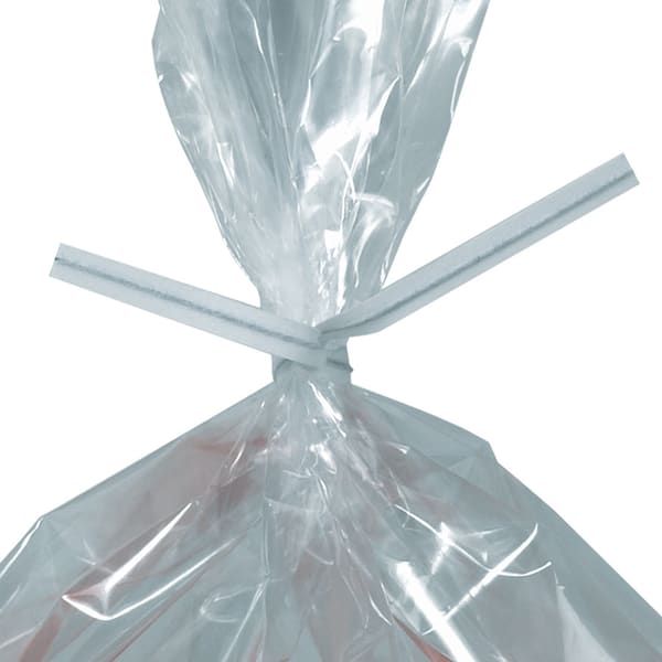 Office Depot Brand Paper Twist Ties For Poly Bags, 3/16in x 8in, White, Case Of 2,000