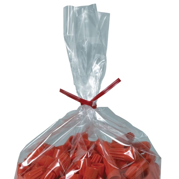 Plastic Ties For Poly Bags, 3/16in x 4in, Red, Box Of 2,000