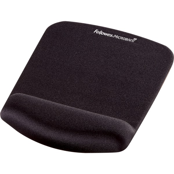 Fellowes PlushTouch Mouse Pad With Wrist Rest, Black