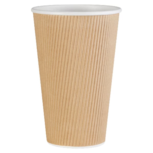 Genuine Joe Ripple Hot Cups, 16 Oz, Brown, Pack Of 500