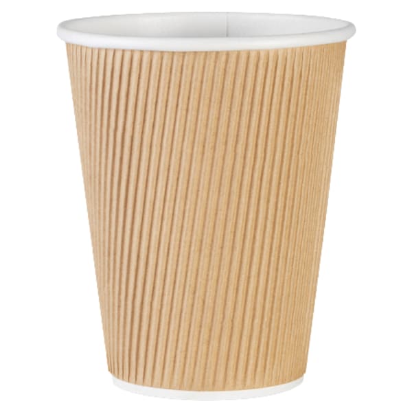 Genuine Joe Ripple Hot Cups, 12 Oz, Brown, Pack Of 500